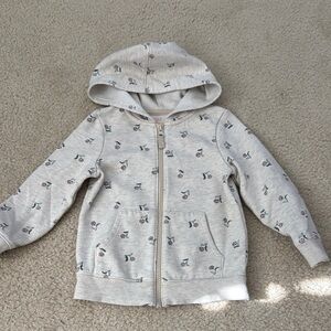 Cat & Jack Gray Hooded Sweatshirt with Animal Print - Size 3T